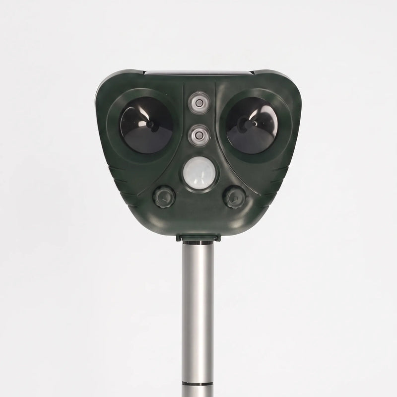 AvisGuard  - Solar Ultrasonic Animal Repellent Setting Up In Flowerbeds