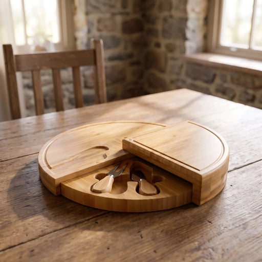 RondoServe  - Round Cheese Board With Knife Arranging Snacks Elegantly